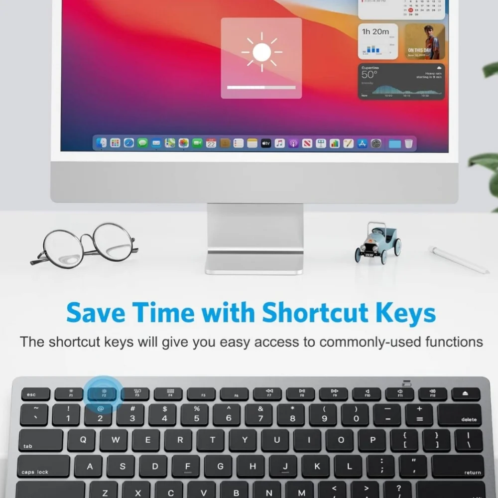 OMOTON Bluetooth Keyboard for Mac, Compact Wireless Keyboard Compatible with Mac